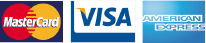 Mastercard, Visa, Ameircan Express