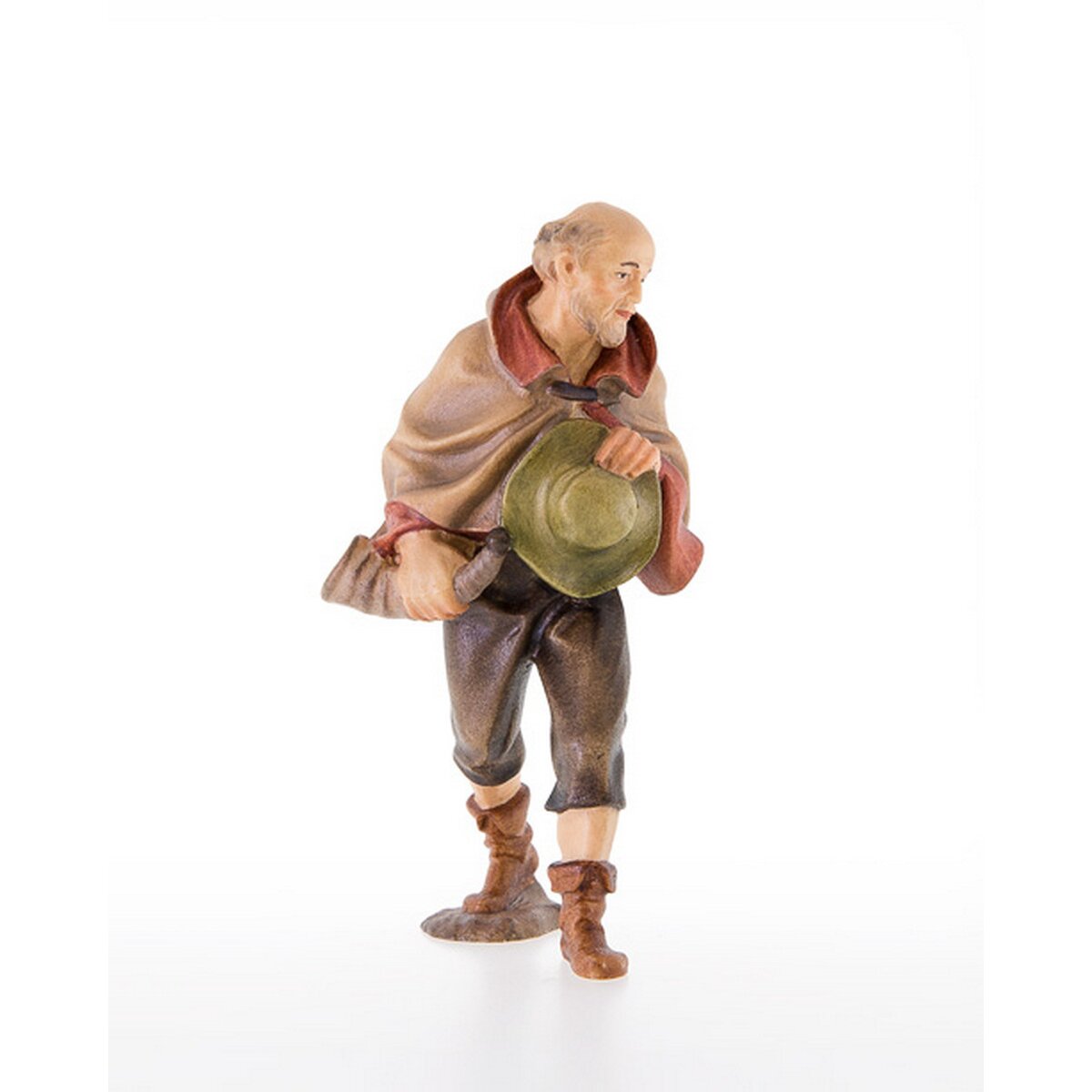 Hirt mit Glatze, Hut und Horn Color mit Ölfarbe lasiert (C )